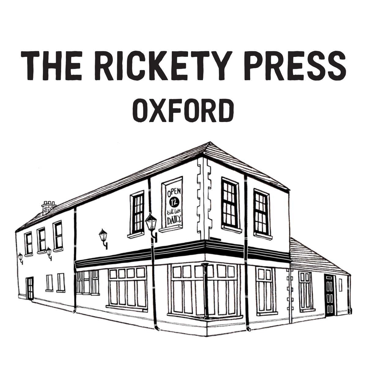 Illustration of The Rickety Press pub, Oxford