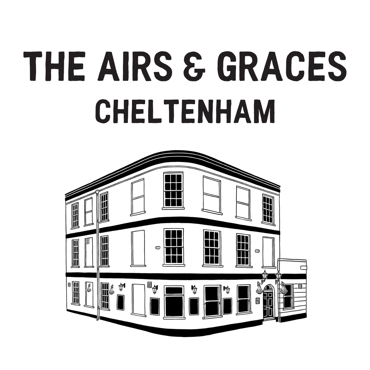 Illustration of The Airs & Graces pub, Cheltenham