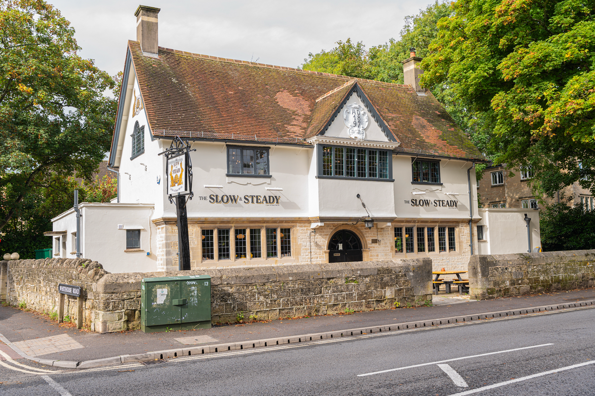 Exterior of The Slow & Steady pub