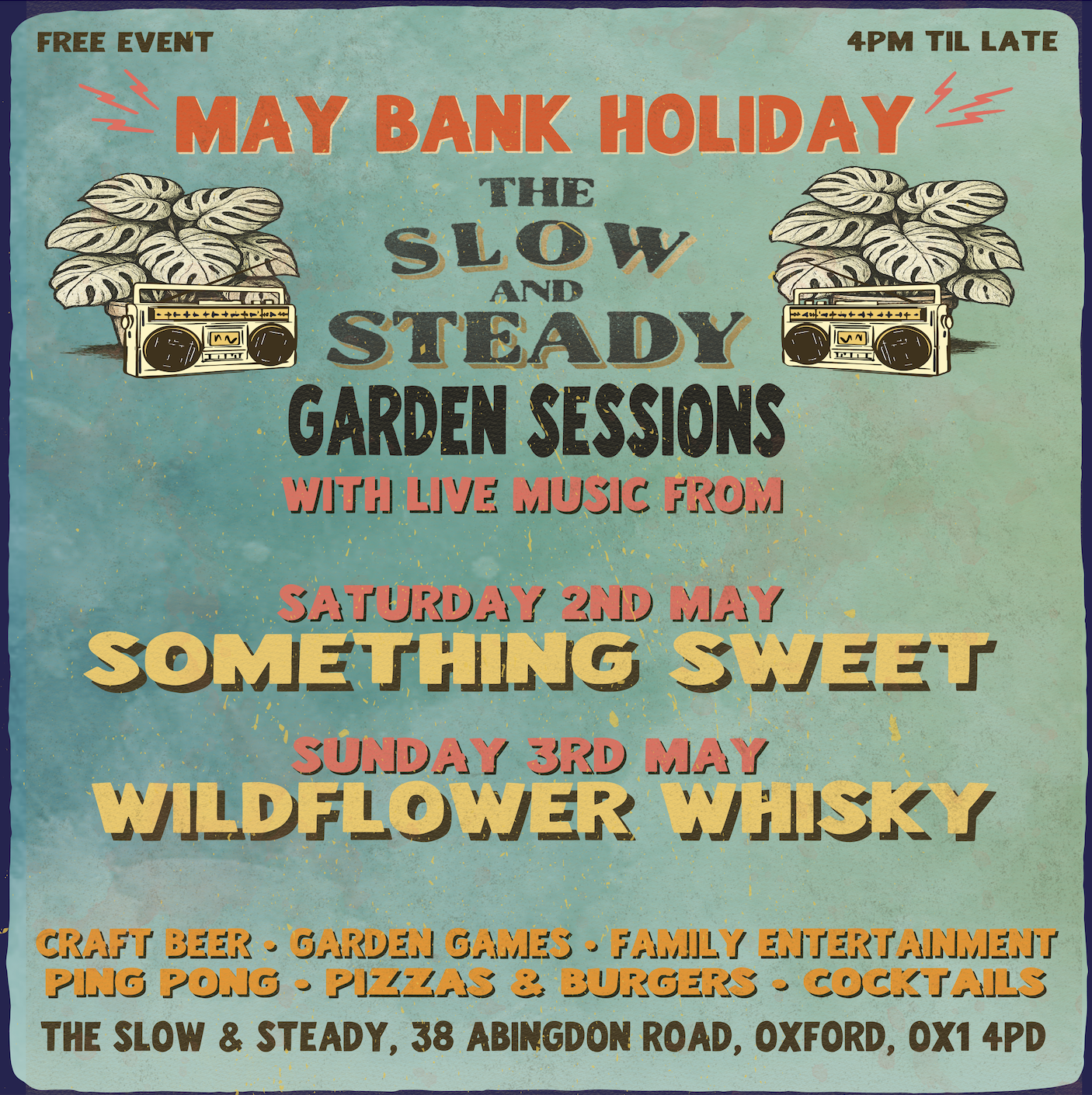 Garden Sessions - 2nd and 3rd May Bank Holiday